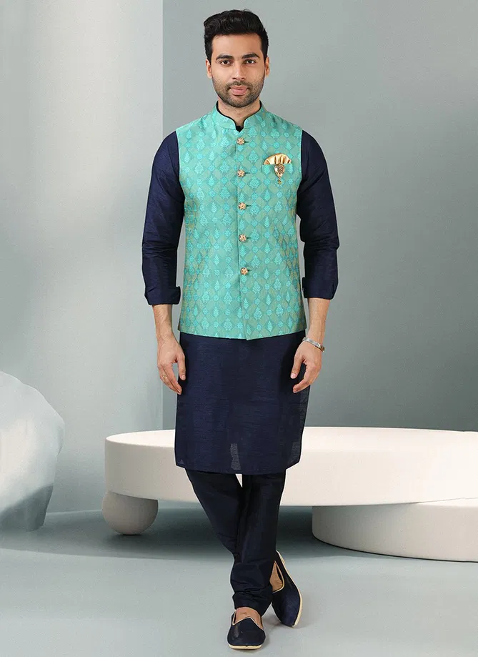 Festive Wear Kurta Pajama With Jacket Mens Collection